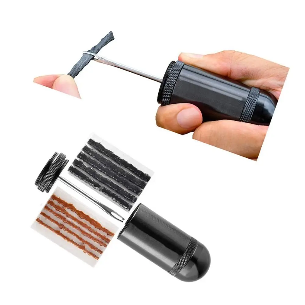 

Практичные комплекты для ремонта велосипедных шин из АБС-пластика, черные инструменты для ремонта шин, герметик, резиновые полосы, дорожный велосипед