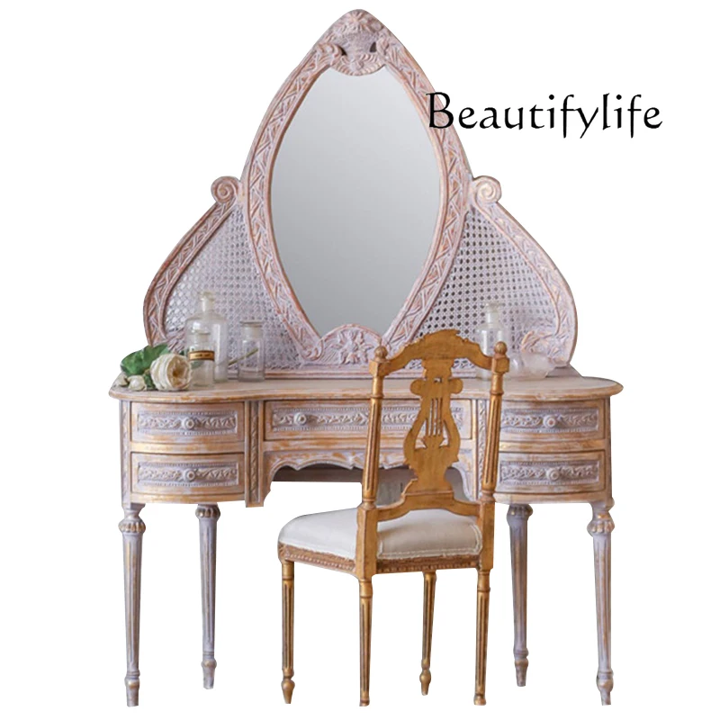

Organizer Makeup Vanity Table Girls Wooden Drawers Woman Vanity Table Stuff Nordic Penteadeira De Maquiagem Bedroom Furniture