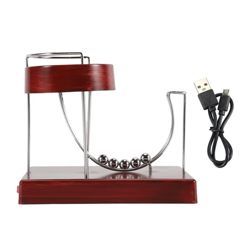 Excellent-Kinetic Art Perpetual Ornaments Movement Machine Kinetic Ornaments Metal Automatic Creative Jumping Table Wood Gra
