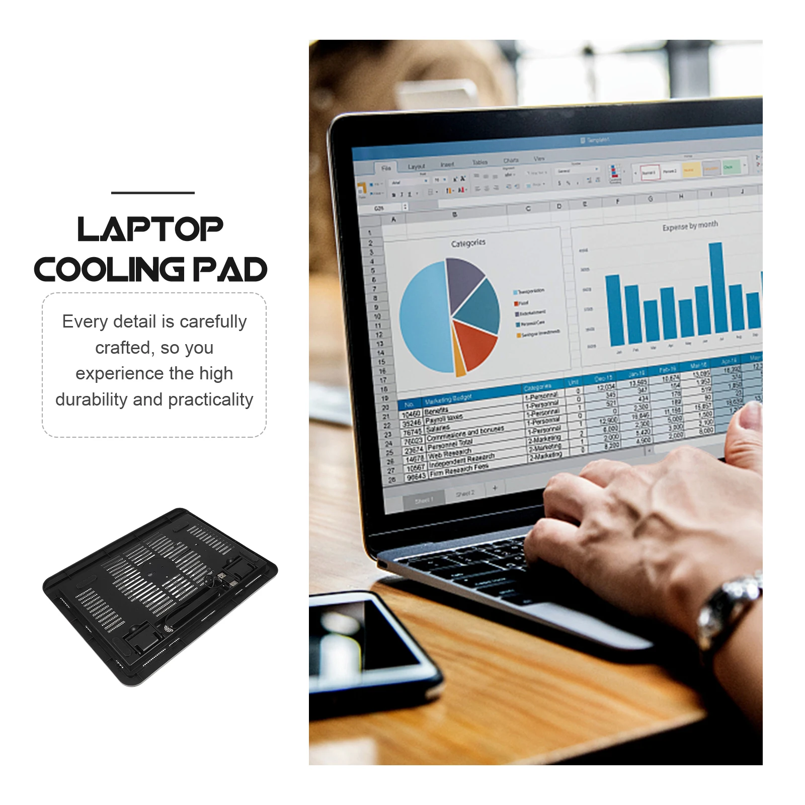 

Laptop Cooling Pad 14 Inch Cooling Stand Laptop Support Gaming Notebook Cooler Anti-Slip Stable Computer Stand