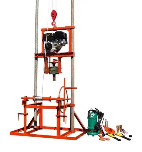 Plataforma de agua portátil de 100 m de profundidad: plataforma de perforación de pozos de agua de diseño liviano personalizado para una perforación de pozo simple en cualquier lugar