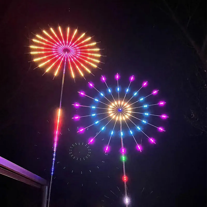 2026 New Year Double‑Sided Programmable Firework Light Windmill Rotating LED Strobe Lamp Outdoor Scenic Area Holiday Lighting