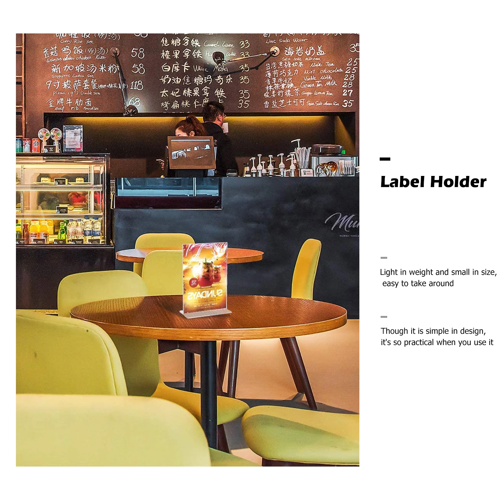 

Acrylic Advertising Display Board Price Tag Holder Label Stand Lightweight Small Size Practical Table Sign Organizer