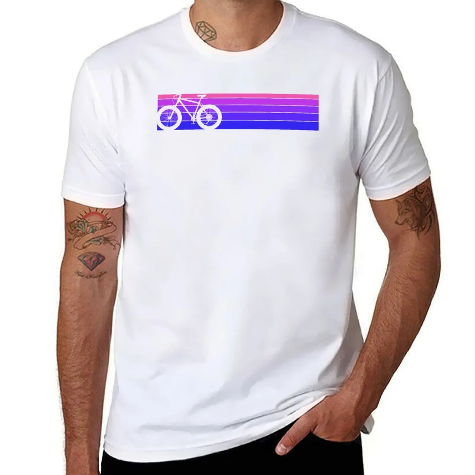 Pneu gordo bicicleta retro listras camiseta homem simples engraçado t camisas de algodão homem t camisas para homem casual camiseta