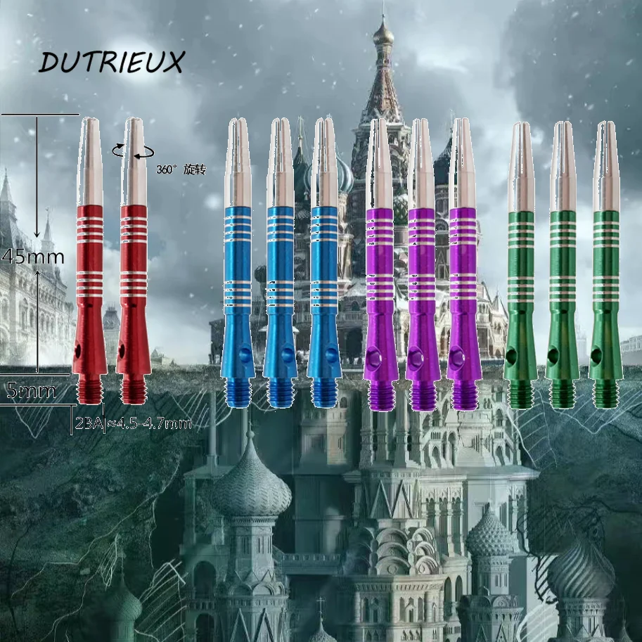 

45mm Aluminum Dart Shafts 3pcs 2BA Thread 360 Degree Rotating Dart Shaft Darts Accessories 4 Colors Red Blue Green Purple