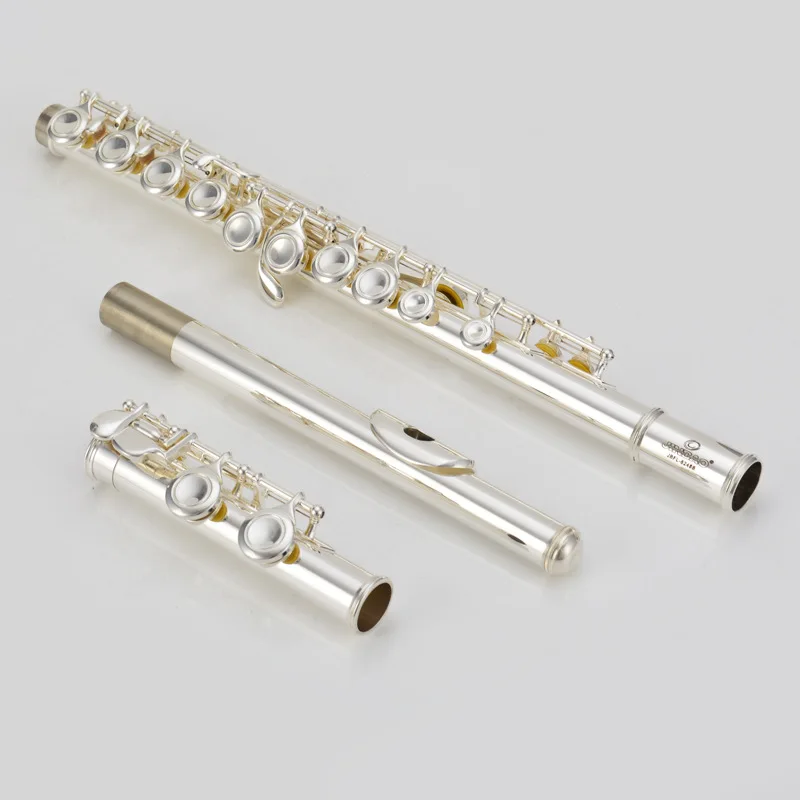 16 Closed Hole Nickel Plated C Key Flute Woodwind Instrument With Carry Case For Student Beginner Musical Learning