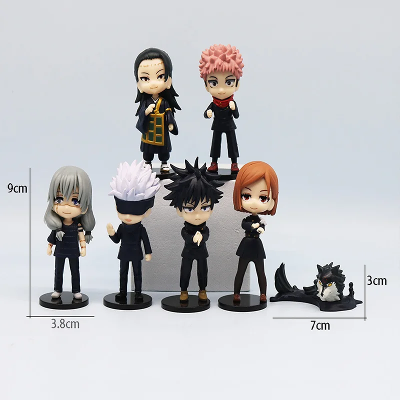 

Jujutsu Kaisen 9cm Figure Satoru Gojo 7 Pcs/Pack Q PosketItadori Yuji Geto Suguru Nobara Megumi Collection Character Ornaments