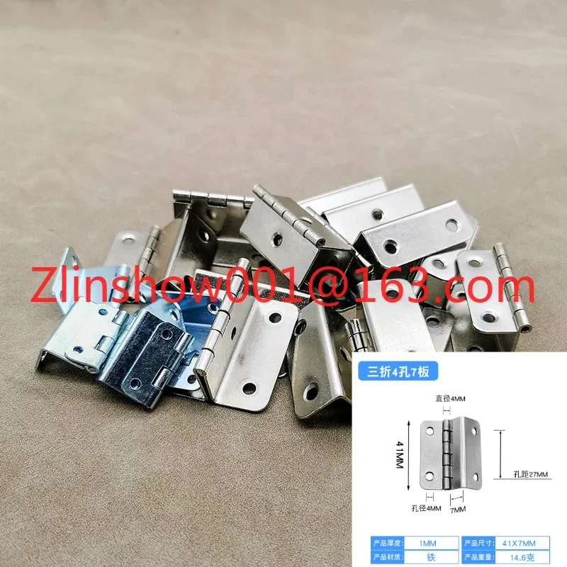 10Pcs four-fold hinge three-fold double-bend hinge 12 plywood wooden box with furniture hinge inside