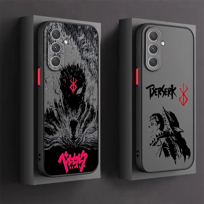 Berserk Japanese Anime Frosted Translucent For Samsung Note 20 A35 A03 A54 A31 A22 A34 A14 A24 A04 A55 5G TPU Phone Case