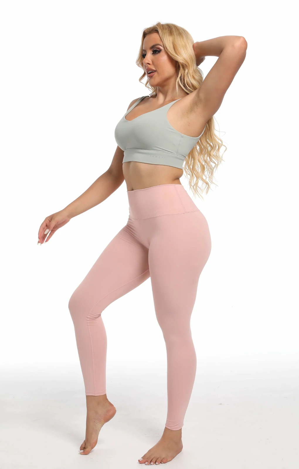 YEHAN Custom LOGO women's running trousers belly and hip yoga clothes fitness sports nude leggings