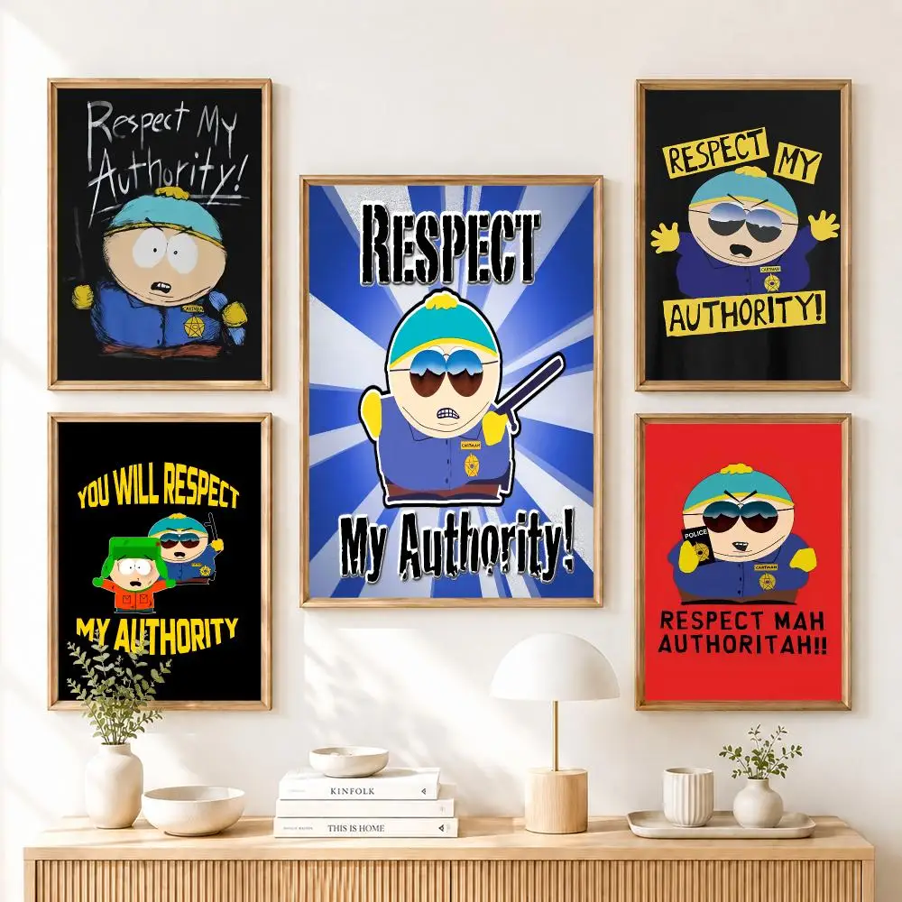 Respect My Authority S-South P-Park Poster Home Living Bed Room Bar Hallway Sticky Wall Art Printing Aesthetic Decor