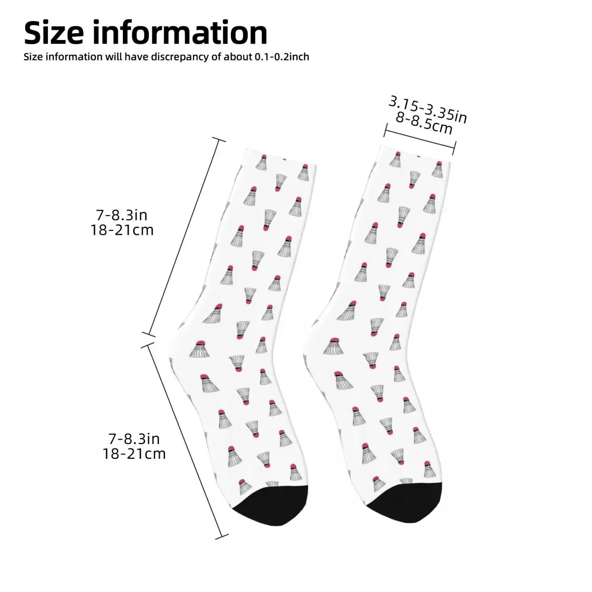 Retro Cool Badminton Shuttlecock Sports Pattern Socks Harajuku Stockings All Season Long Socks Accessories for Man Woman Gifts