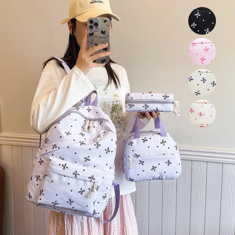 Ensemble de 3 sacs à dos floraux pour la rentrée scolaire, légers, décontractés, pour voyages, école, étudiants, filles, femmes, imprimé papillon