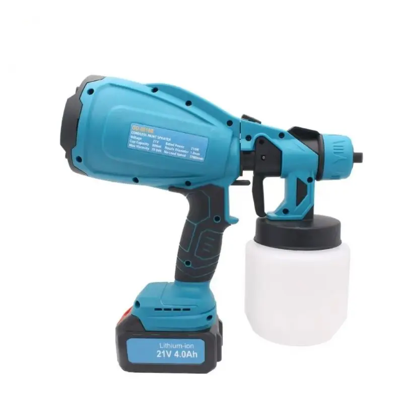 

800ml Lithium Battery Powerful Cordless Paint Sprayer Gun with Fast Charger