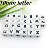 Kovict 10/20pcs 10MM Silicone Letters Beads English Alphabe Beads DIY Jewelry Bracelet Personalized Necklace Accessories