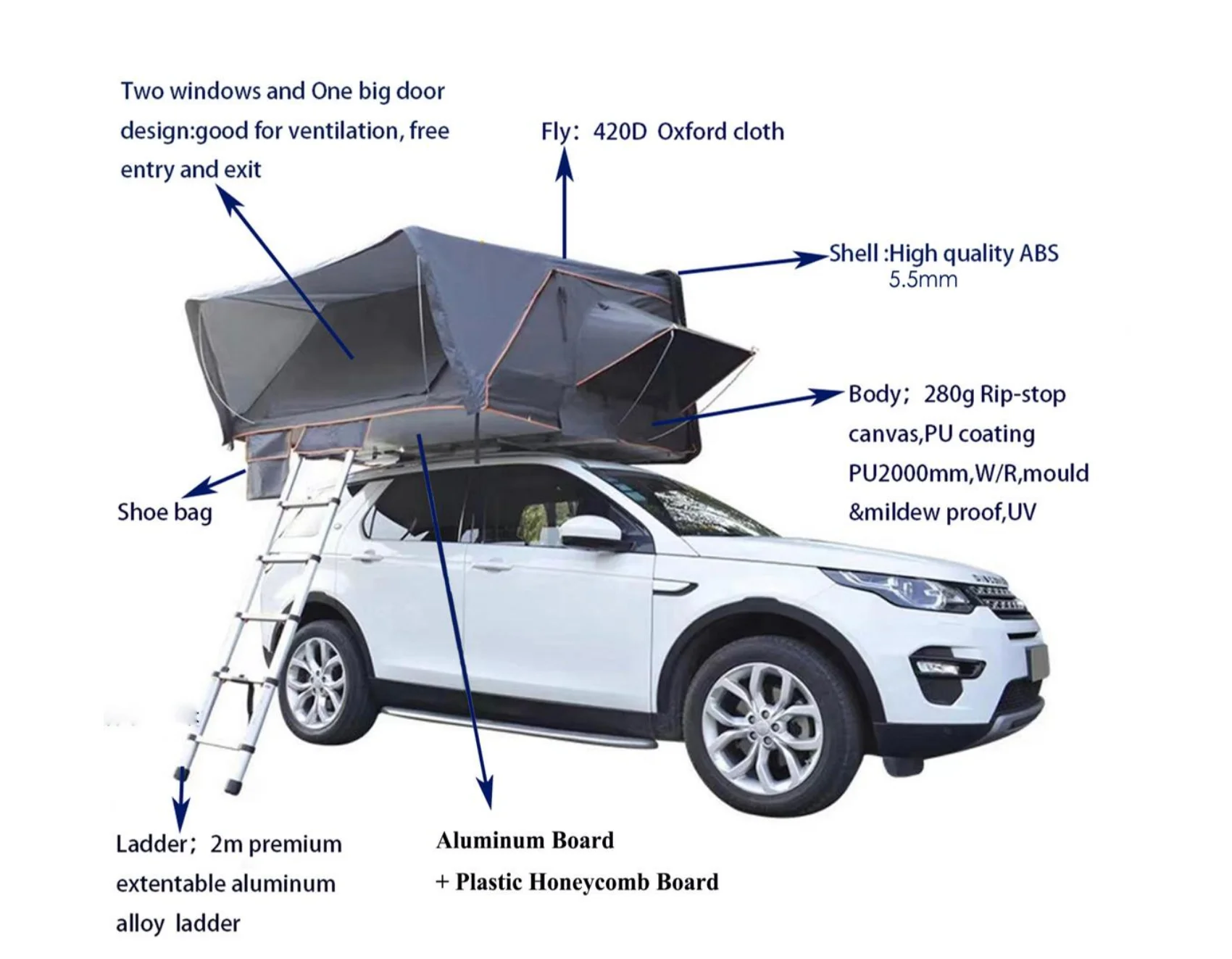 Fully automatic roof tent flip expansion car off-road vehicle in car self driving tour hard shell outdoor folding tent