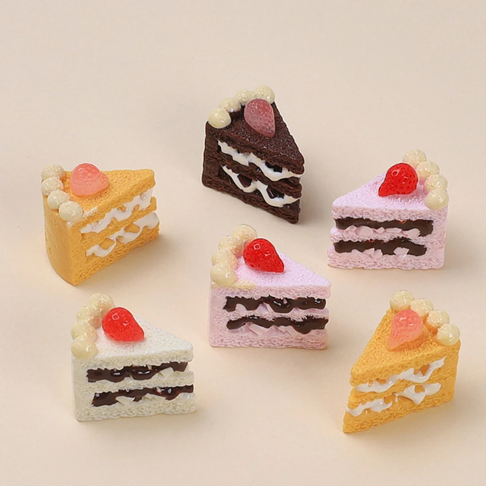 5PCS Simulation Cream Cake Series Miniature Flat Back Resin Cabochons For Hairpin Scrapbooking DIY Home Decor Craft Accessories