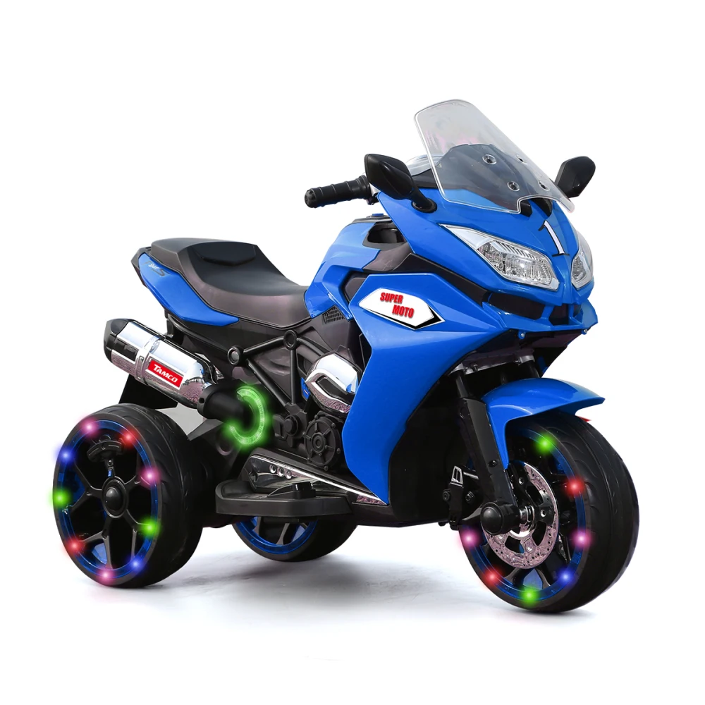 Kids Motorcycle 12V Ages 3-5 Years 3-Wheel Electric Motorcycle with Reverse, Headlight, Horn, Music Ride On Toy Motorcycle