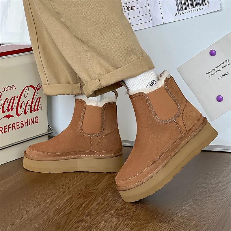 

Новые зимние классические теплые зимние ботинки в британском уличном стиле для мужчин и женщин, Hombre Khaki Hombre, повседневная уличная обувь, увеличивающая рост