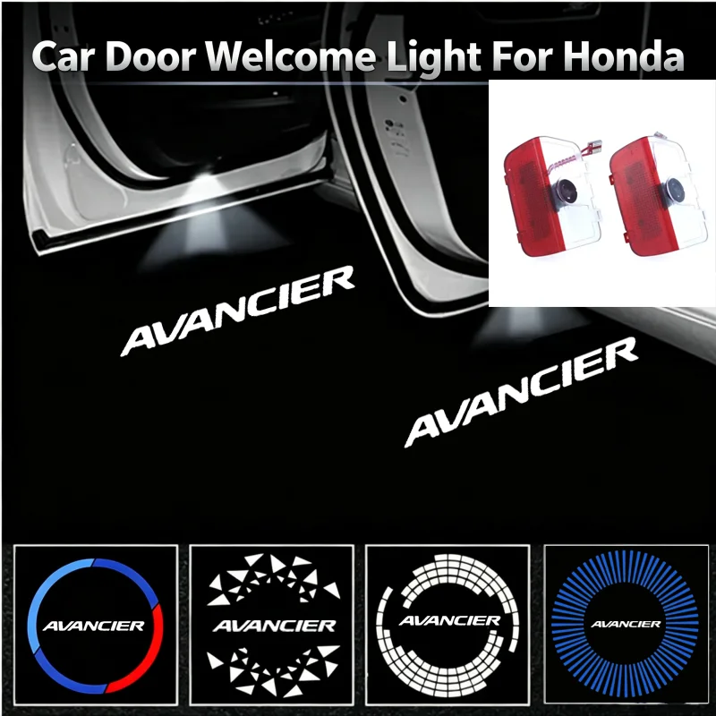 2PCS Ghost Logo Shadow LED Car Door Courtesy Projector Welcome Decor Lamps For Honda Avancier Interior Modification Accessories