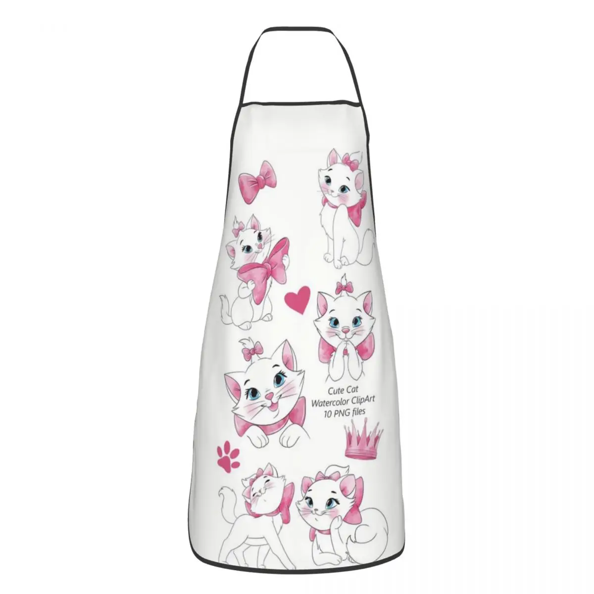 Custom Unisex Manga Kitchen Chef Cooking Baking Apron Women Men Marie Cat Collage Tablier Cuisine for Painting