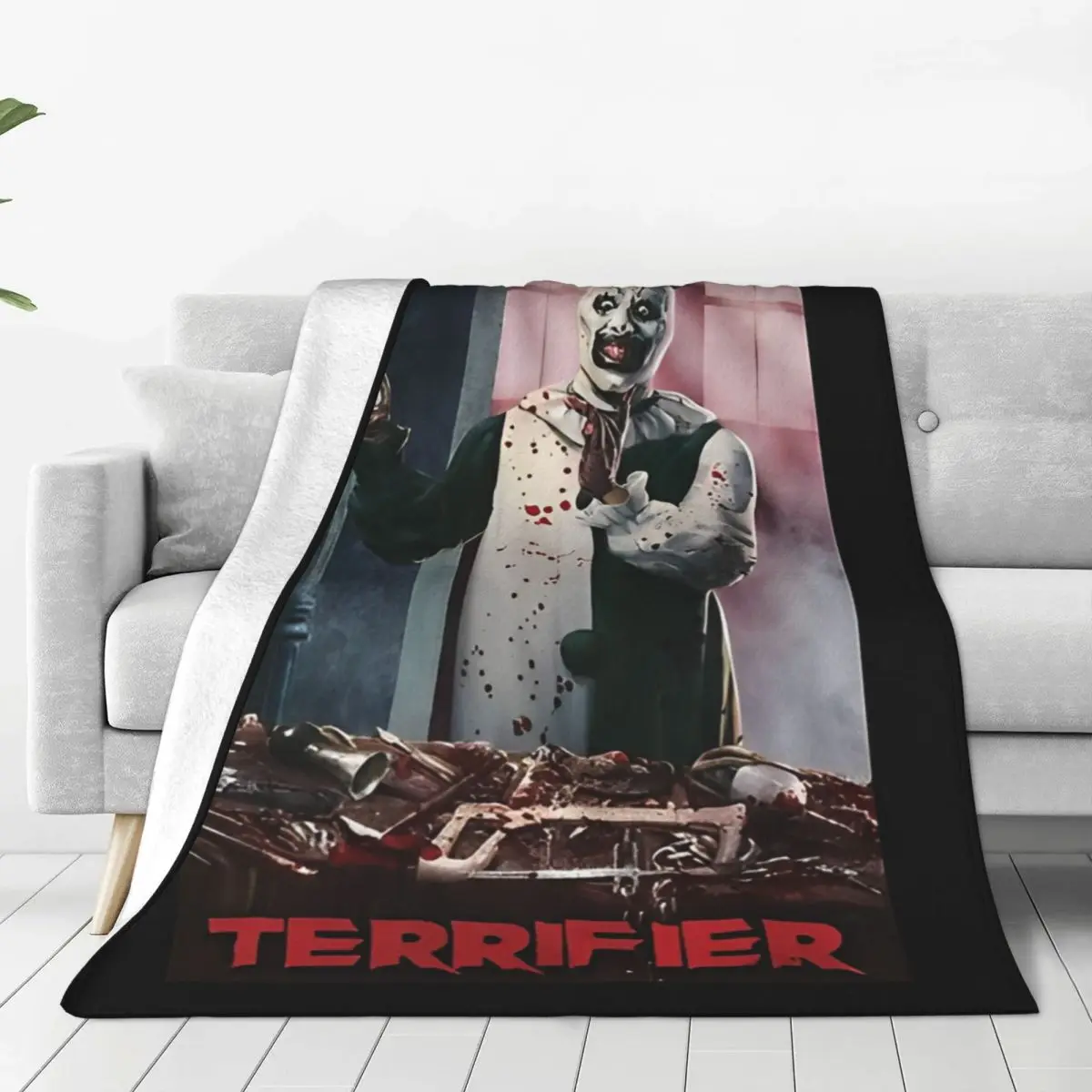 The Terrifier Art The Clown Blanket Quality Super Soft Throw Blanket Winter Airplane Travel Bedroom Print Bedspread