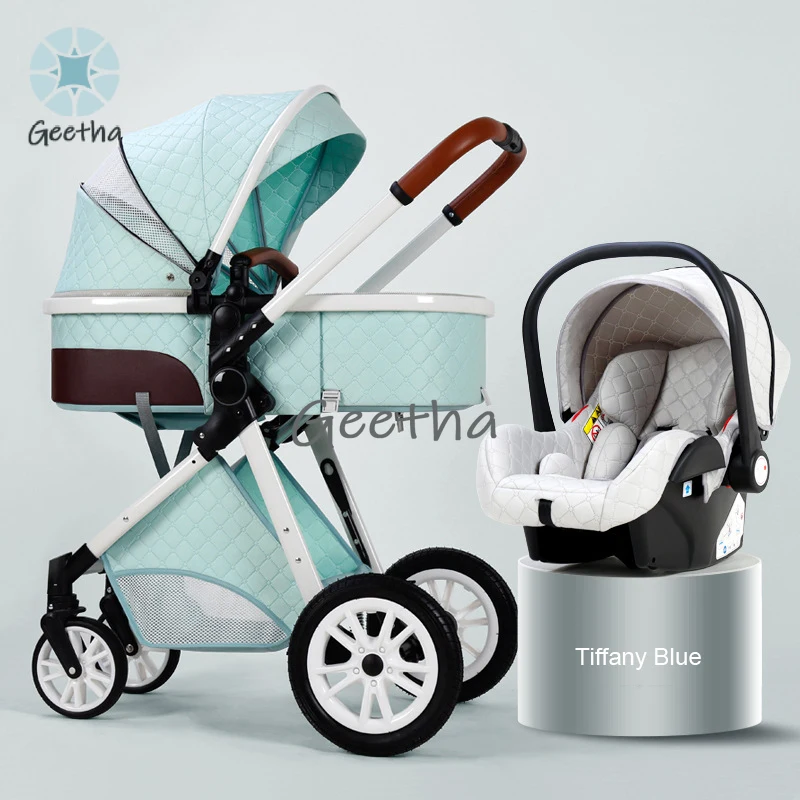Multi-functional Stroller Baby 4 in 1  High Landscape Can Sit Reclining Light Folding Two-way Eggshell Design Baby Stroller