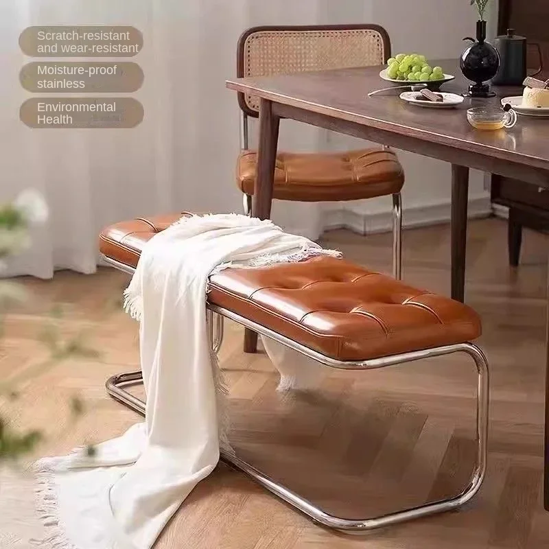 Comfortable Foam-Cushioned Long Bench for Living Room Entryway Dining Room Shoe- Changing Walk-In Closet Sofa Style