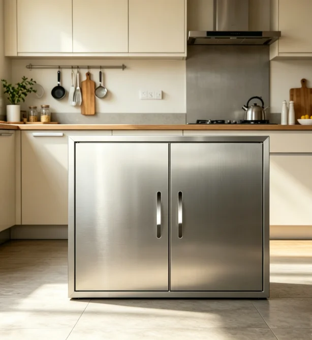 31W×24H Stainless Steel Double Door, Rustproof Magnetic Design, Premium Handle, Waterproof, Indoor & Outdoor Use