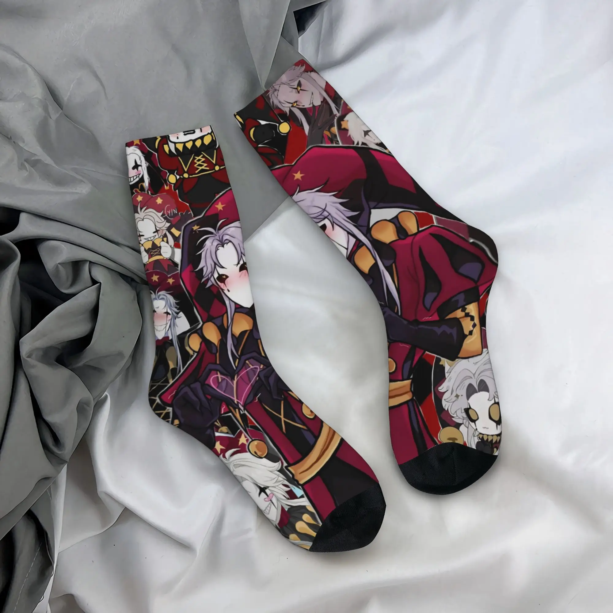 Colorful The F-Freak Circus Pierrot Basketball Socks  Crew Socks for Unisex Breathable