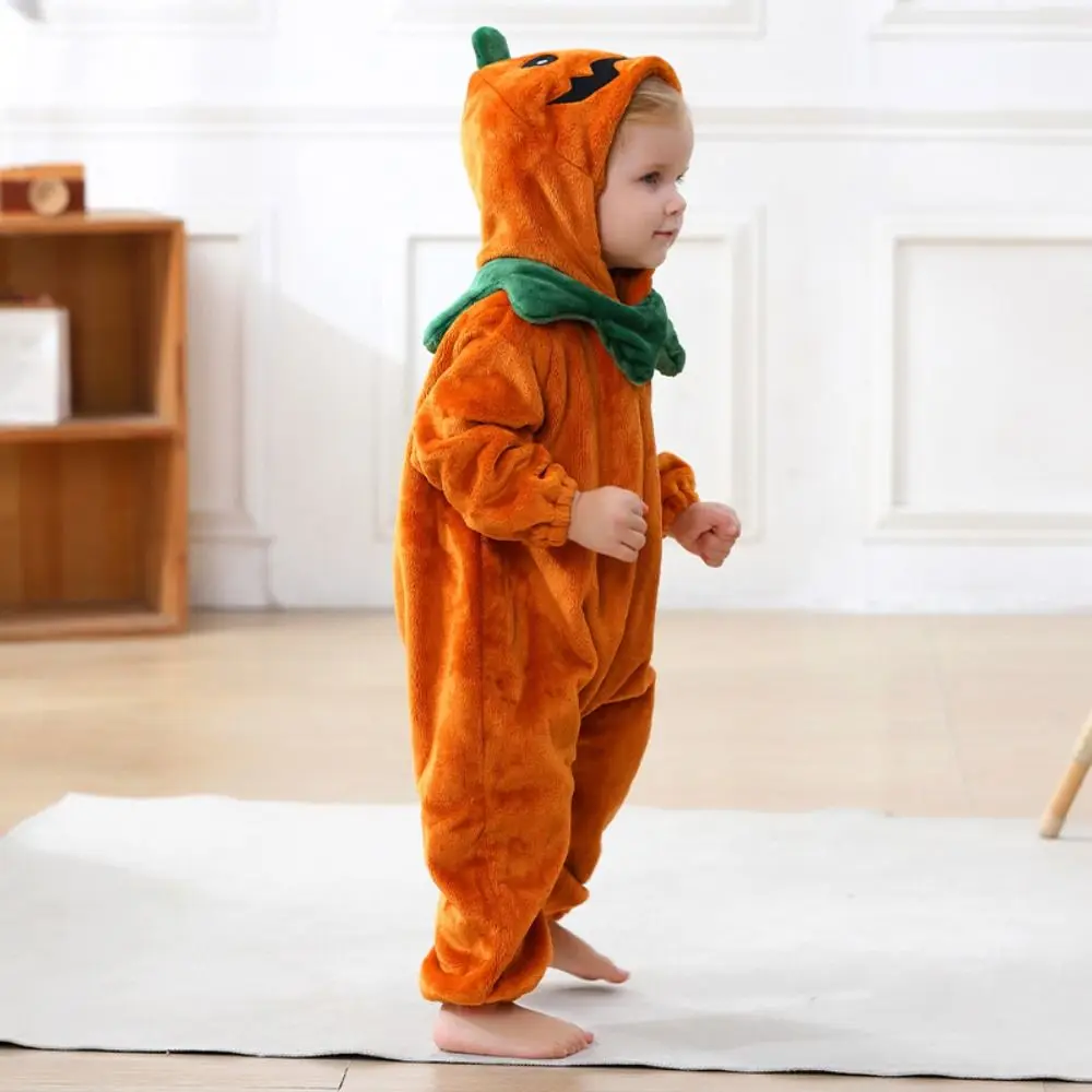 Soft Flannel Baby Hooded Romper Cartoon Animal Full-Coverage Design Toddler Costume Hooded Design Skin-Friendly Infant Jumpsuit