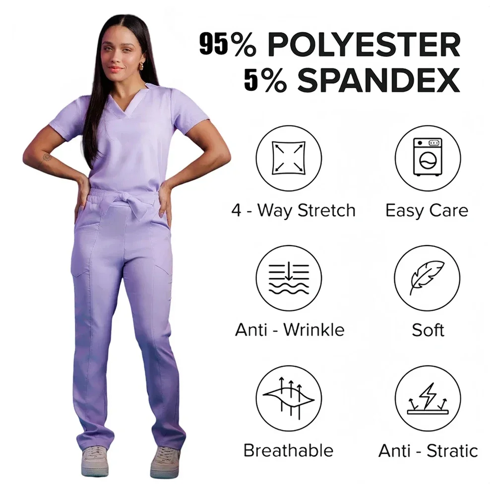 Fashion Design Hospital uniform Spa Medical Beauty Salon Scrub Sets Pet Dentistry Doctor Nurse Work Care Medical Scrubs Sets