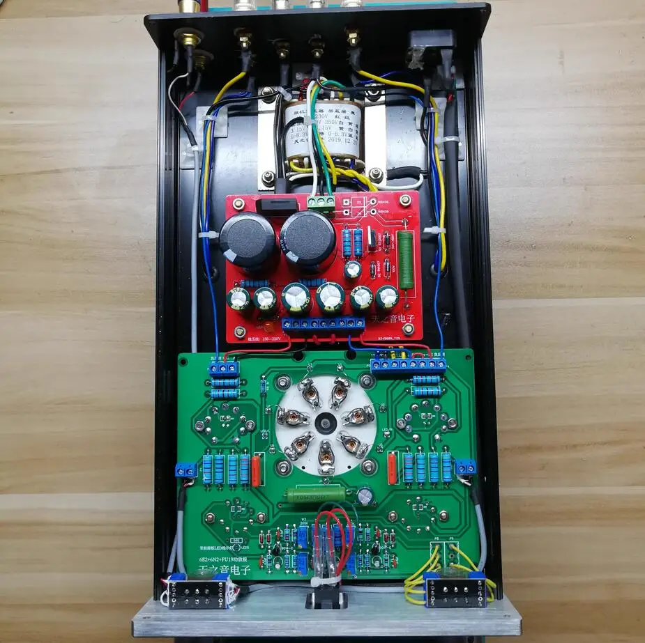 6E1 + 6N2 + Fu19 Amplificador de tubo estéreo de ponta única Classe A HIFI 4.8W * 2 DIY