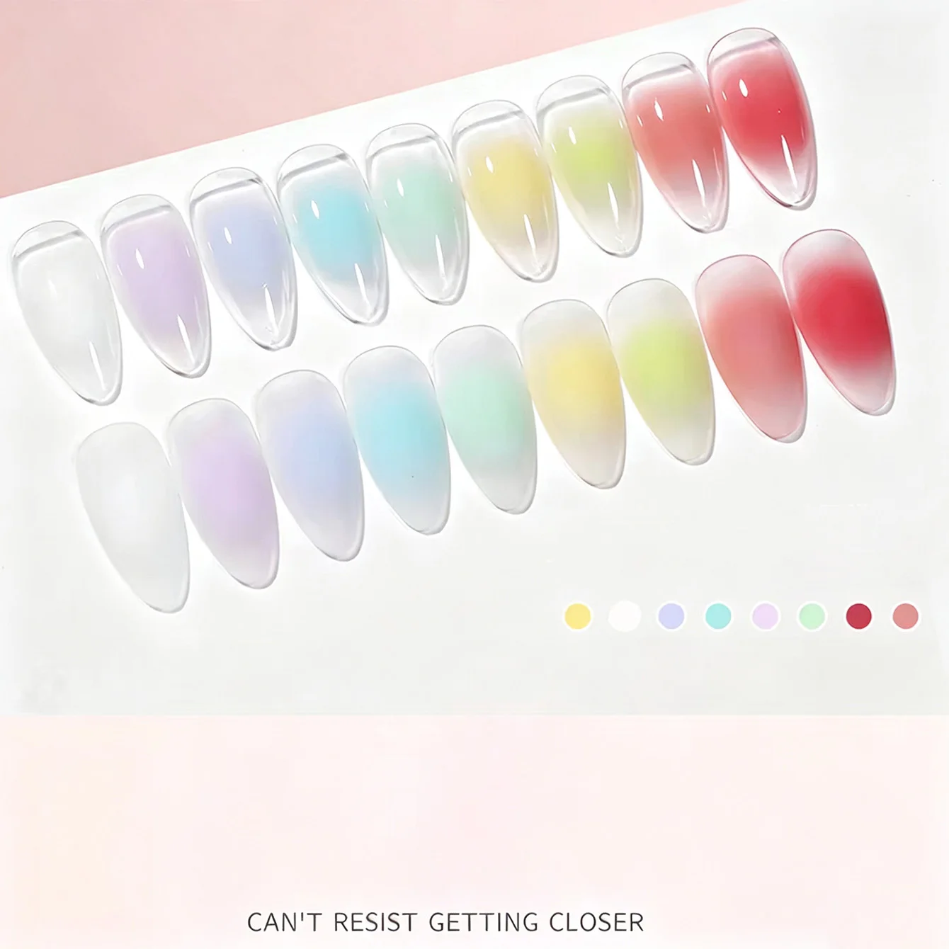 Dopamine Girl Solid Pat Gel Palette, Macaron Pastel Shades No‑Wipe Cream Nail Gel for Nail Blush Gradient & Painting