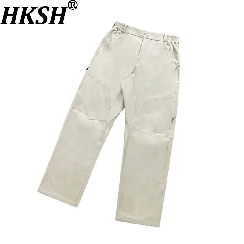 

HKSH Spring Autumn New Men Tide Punk Version Straight-Leg Functional Sports Thickened Hiking Women Casual Chhi Ins Pants HK18994