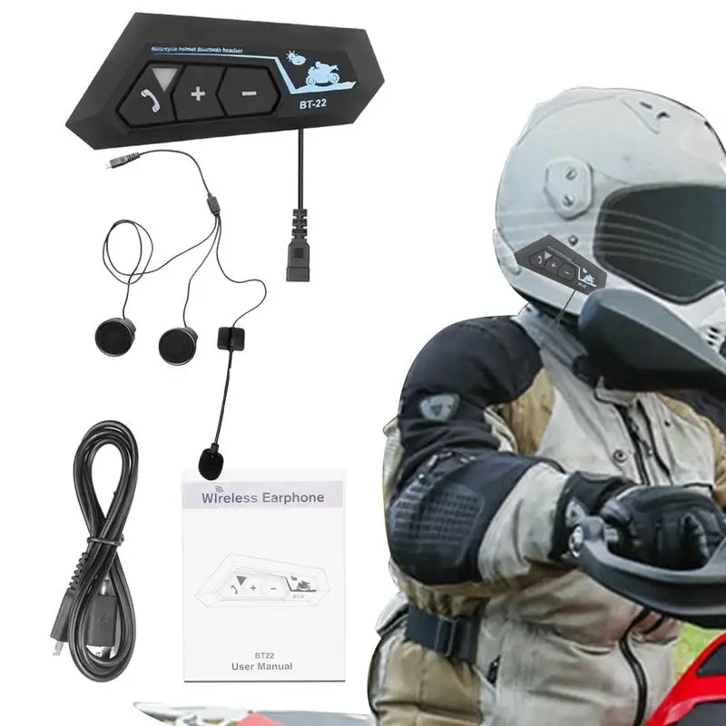 

Motorcycle Wireless Helmets Headset BT. 5.0 Motorcycle Helmets Headset Intercom Speaker Waterproof Microphone Sound System Hands