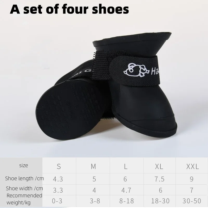 A Group Of Four Multi-Color Pet Rain Shoes Silicone Non-Slip Waterproof Dog Shoes Pet Supplies Dog Foot Cover image 3