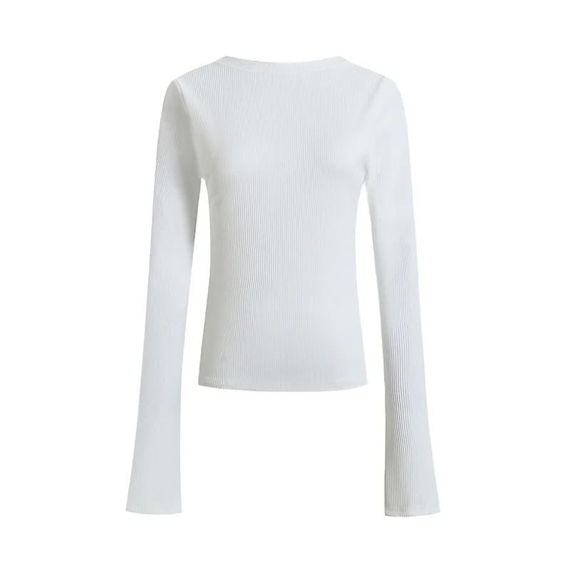 Women The One-strap Open Back Top Black White