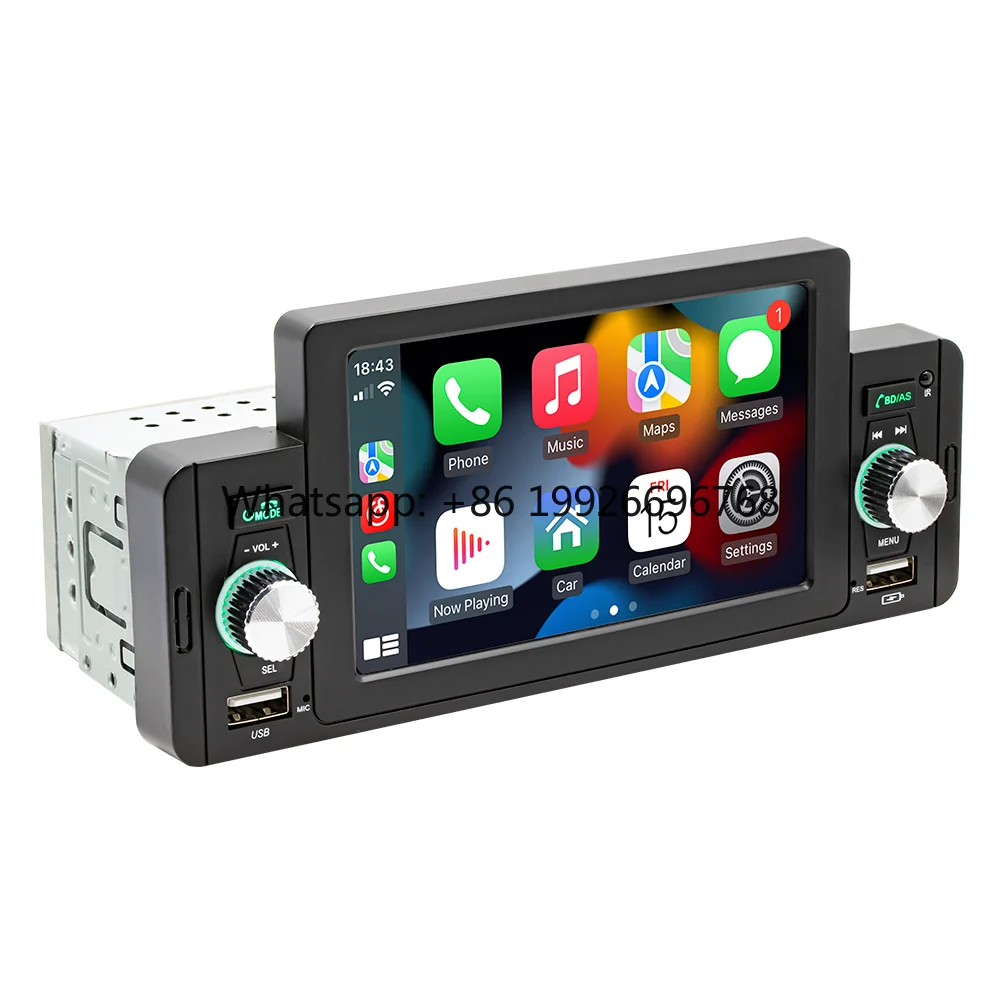 

5'' 1Din Single Din Car Radio Touch Screen Display USB Connected FM Wave Band Android Auto Car MP5 Player with Video Capability