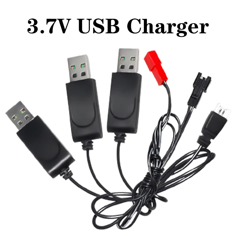 شاحن بطارية ليثيوم USB ، 3.7 فولت ، 500mA ، XH2.54 ، JST ، قابس SM-2P ، لعبة كهربائية ، كابل شحن USB