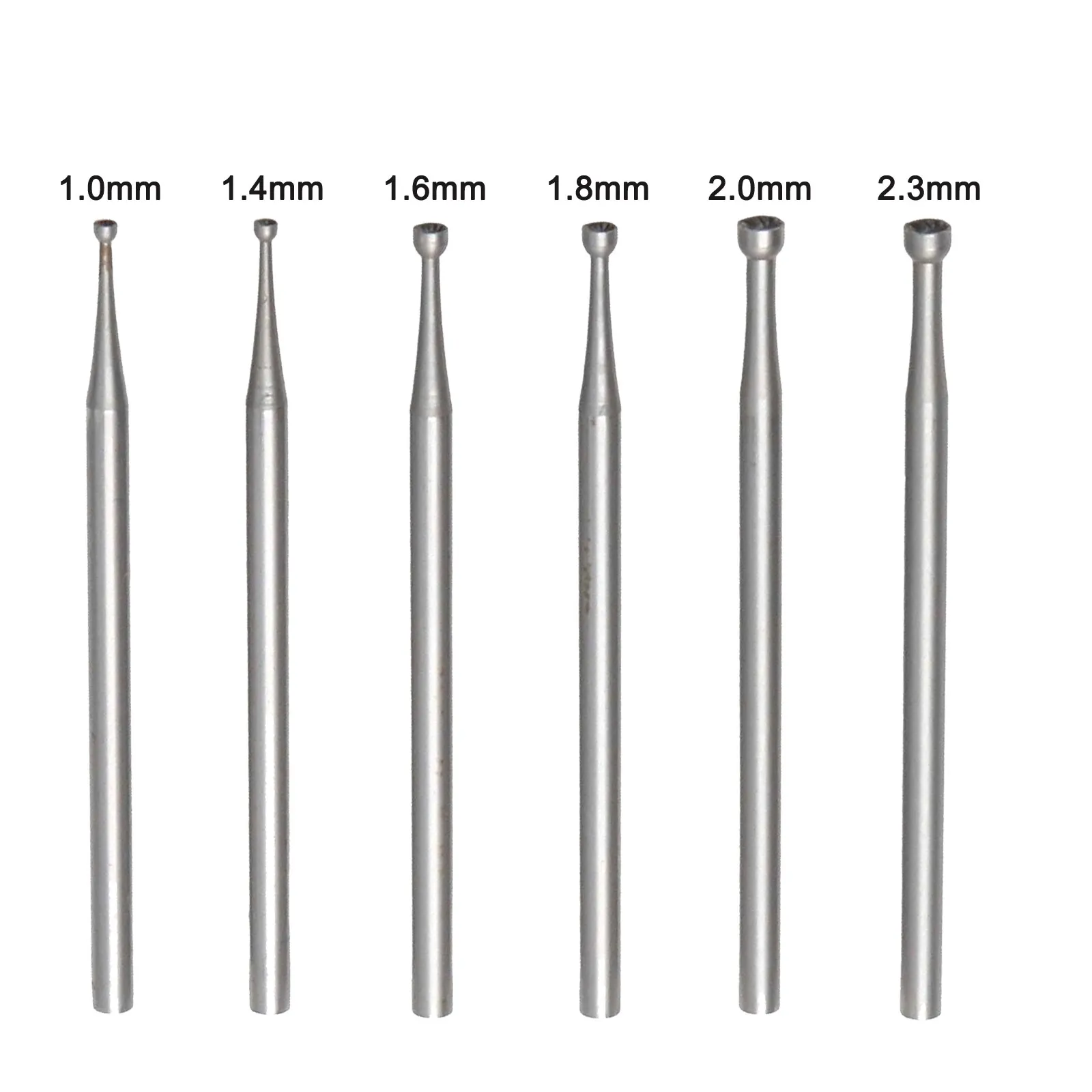 Round Sleeve Burs Carving Cutter 1.0mm, 1.4mm, 1.6mm, 1.8mm, 2.0mm, 2.3mm Carving Tools For Soft Metals High Hardness