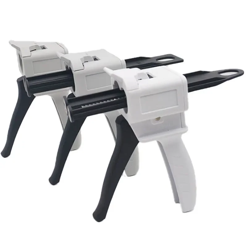 50ml AB Adhesive Dispensing Gun Dual Cartridge, Two Component Epoxy Glue Gun 1:1 1:2 Ratio Manual Caulking Dispenser