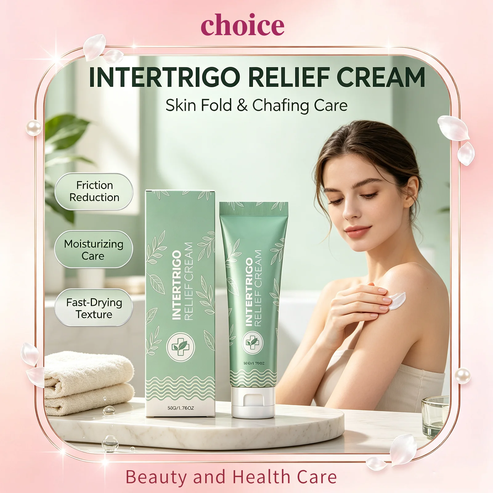 Creme para Atrito e Abrasão da Pele, Calmante, Não Oleoso, Secagem Rápida, Redução de Fricção, Hidratante, Loção para Cuidados Corporais para Homens e Mulheres