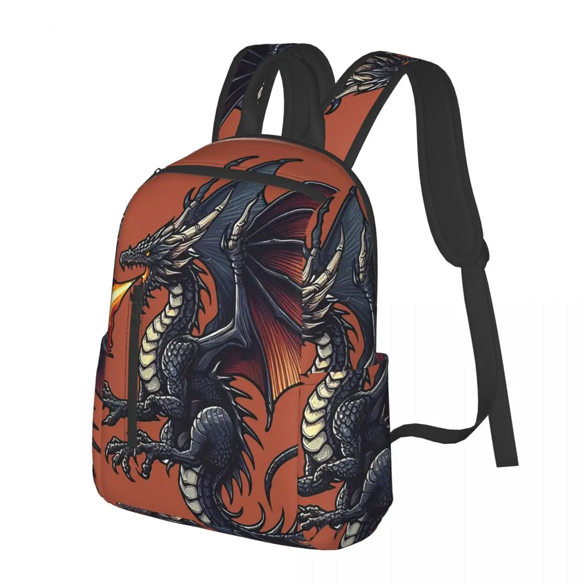 Flame Breathing Dragon Student Backpack School Bag Hiking Travel Daypack for Boys Girls Bookbag Shoulder Bags