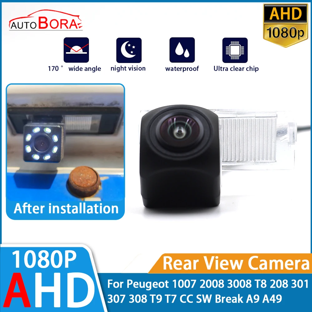 Parking Car Rear View Camera AHD 1080P Night Vision for Peugeot 1007 2008 3008 T8 208 301 307 308 T9 T7 CC SW Break A9 A49