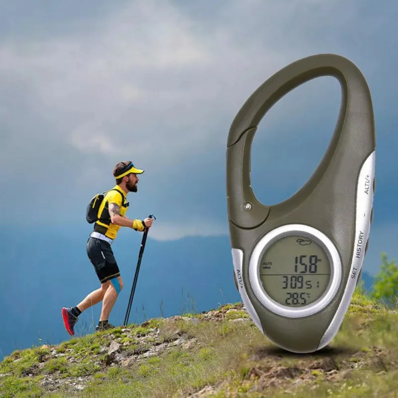 Barometer Fishing Altimeter, Mountaineering Buckle Altitude Gauge Handheld, Barometer Altitude Gauge Temperature