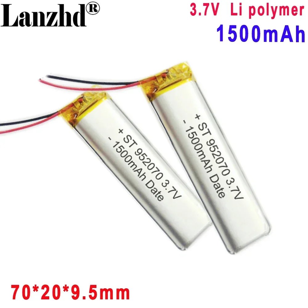 3.7V Polymer lithium battery 952070 102070 For Beauty instrument rechargeable battery 1500mah polymer battery