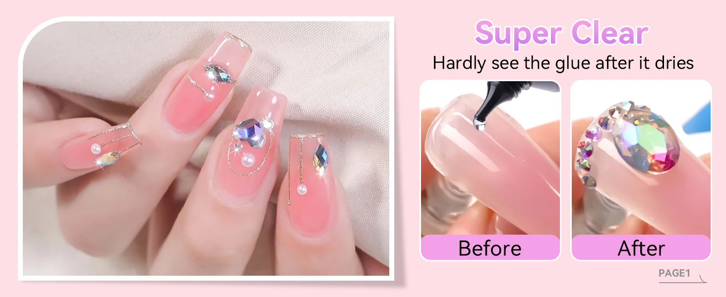 Makartt Strass-Kleber für Nägel 3D Nagelgel-Modellierung - Superstarker Klebstoff für Charms, Edelsteine, Kristalle, DIY-Maniküre & Salon – Detail 4