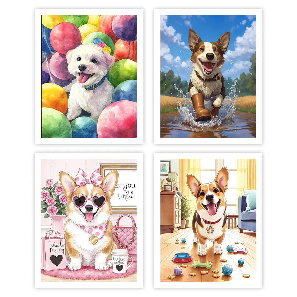 

GATYZTORY Painting By Numbers Adult Coloring cartoon Dog Picture Drawing Color Markers Framed Wall Art Modern Paint Home Decor