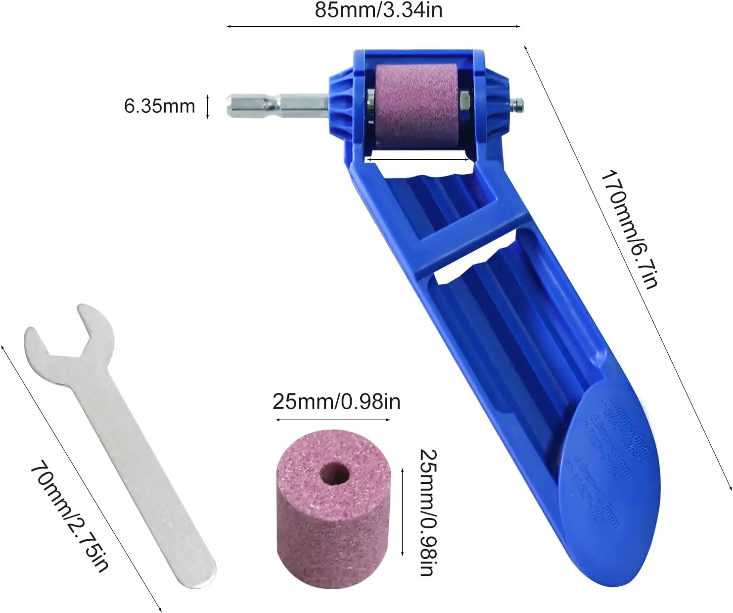 Portable Drill Bit Sharpener Tool - Electric Diamond Grinding Wheel for 2-12.5mm Drill Bits - Fast Sharpening